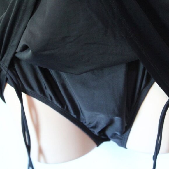 Swimsuits For All One Piece Halter Swimsuit Twisted Ruched Black Size 16 H13539 - Picture 4 of 8